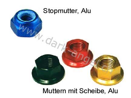 J-Stop.- + Muttern mit Scheibe Alu d.-a.